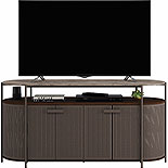 Modern Metal TV Stand with Faux Stone Top 424250